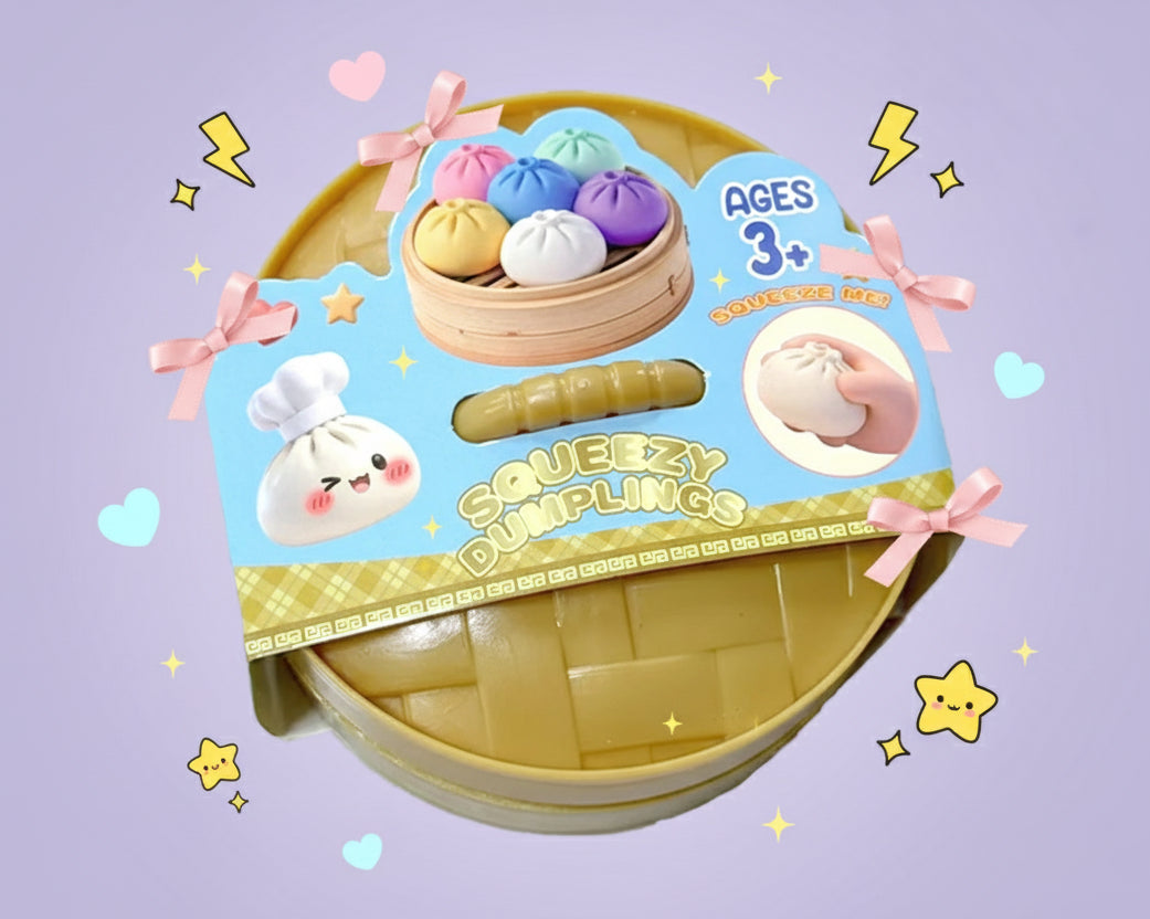 Dumpling Pressure Dumpling Squishies Cute Colorful Bun Toy Slow Rising Stress Relief Fidget Toy for Kids Adults Anti-Anxiety Toy