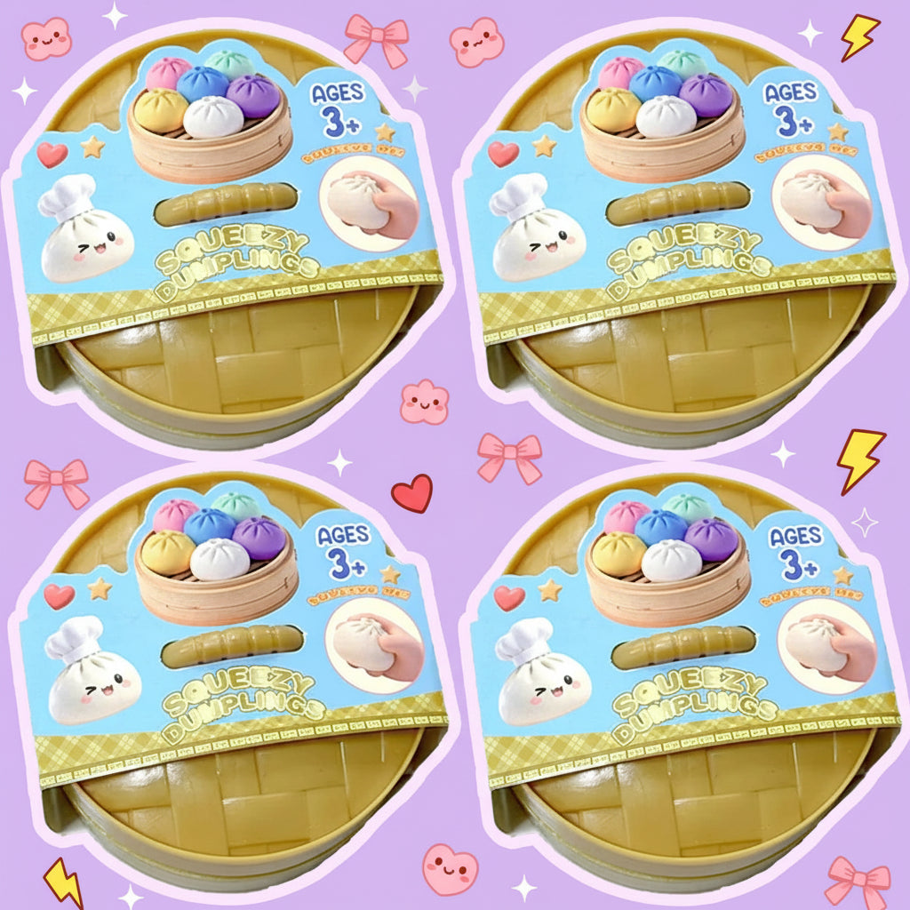 Dumpling Pressure Dumpling Squishies Cute Colorful Bun Toy Slow Rising Stress Relief Fidget Toy for Kids Adults Anti-Anxiety Toy