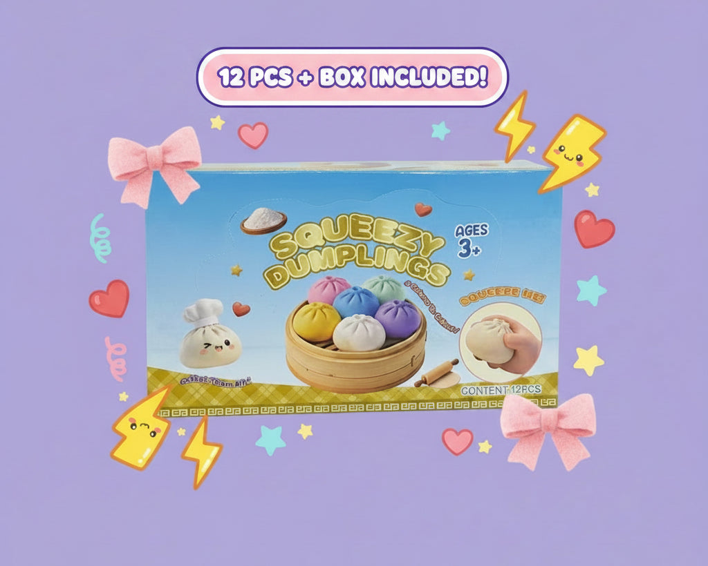 Dumpling Pressure Dumpling Squishies Cute Colorful Bun Toy Slow Rising Stress Relief Fidget Toy for Kids Adults Anti-Anxiety Toy