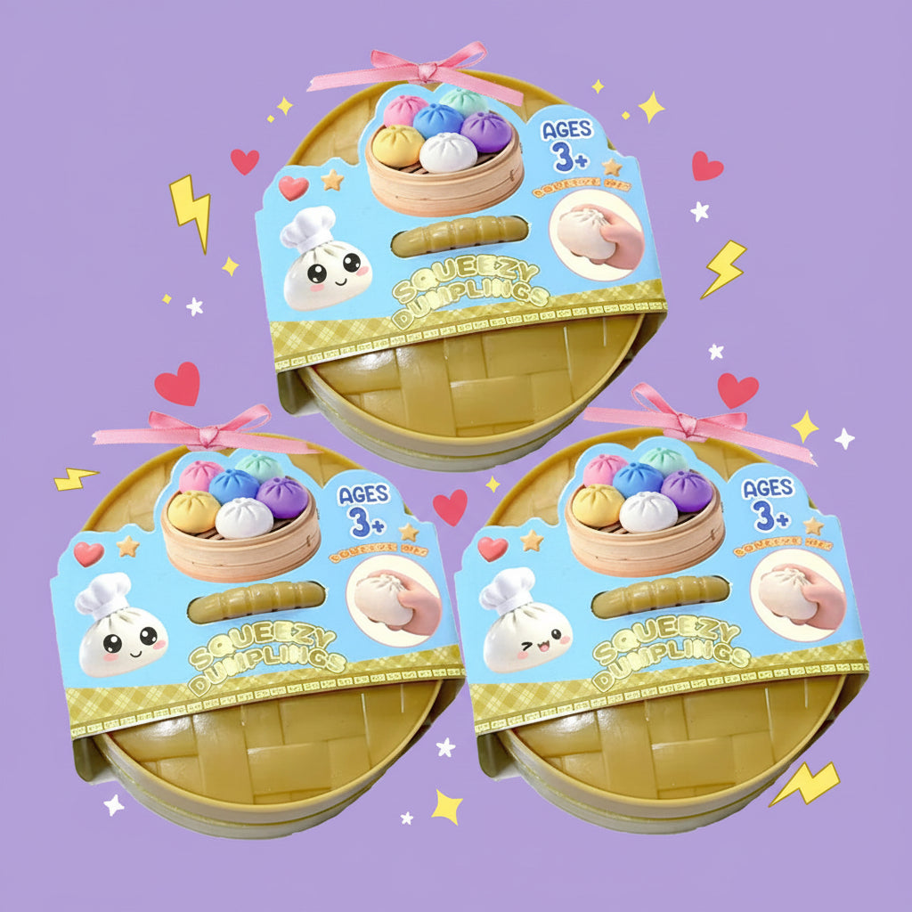 Dumpling Pressure Dumpling Squishies Cute Colorful Bun Toy Slow Rising Stress Relief Fidget Toy for Kids Adults Anti-Anxiety Toy